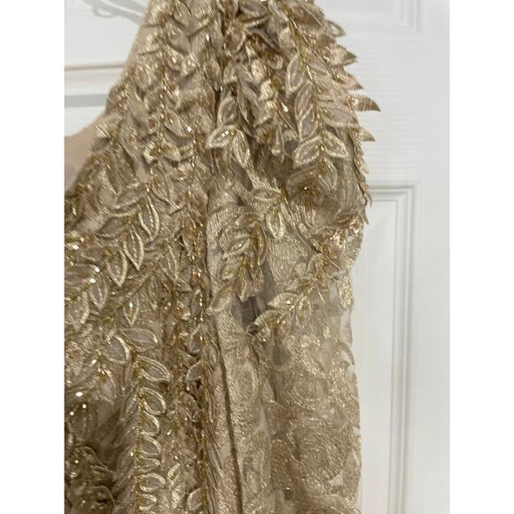 Mac Duggal Gold Trumpet Dress - Picture 6 of 8